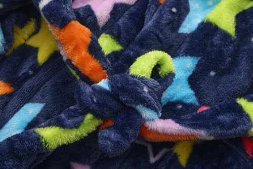 Image of Kids Hooded Bathrobe Girls Soft Plush Hooded Flannel Pajamas Sleepwear Boys Spa Robe