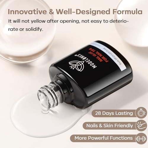 Image of Modelones 10 in One Nail Glue Polish Set Brush On Gel Nail Glue 15ml for Rhinestone, Base Gel, Blooming Nail Art Gel Nail Kit Strengthener Treatment for Weak and Damaged Acrylic Nails U V Lamp Needed