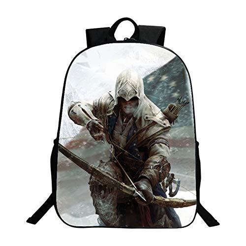 Assassin Creed Mochila para niños de Kindergarten de Dibujos Animados Multifuncional