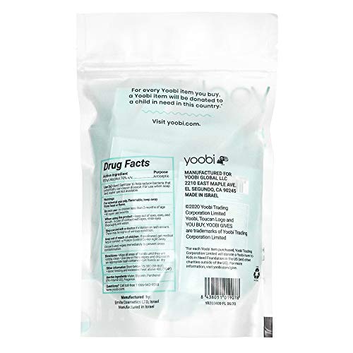 Yoobi | Hand Sanitizer Wipes | Individually Wrapped Travel Packets | 24 Pack
