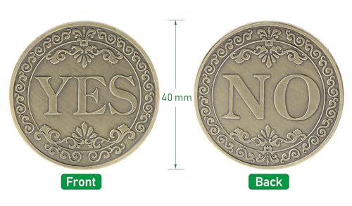 Challenge Coin,1 Stück Ja Nein Münze Ja Nein Herausforderung Münze Entscheidungsmünze Gedenkmünze Choice Coins Ja Oder Keine Gedenkmünzsammlung,Bronze(Stil 1)