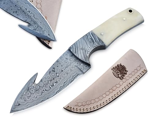 GLADIUS CRAFTS | Viking Heritage Skinner Knife – Expertly Crafted with Damascus steel for Precision Hunting and Field Dressing: Embrace the Timeless Elegance of Craftsmanship with this Razor-Sharp