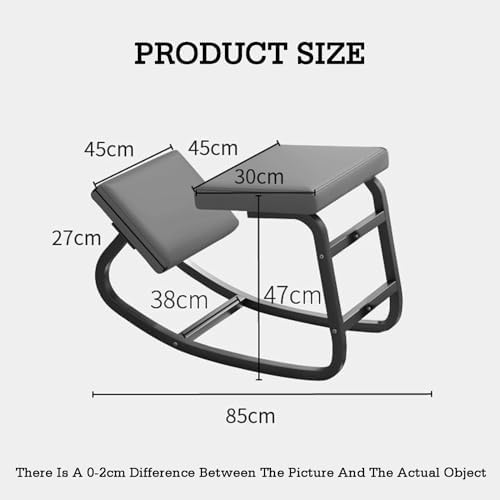 Ergonomic Kneeling Chair for Office & Home, Adjustable Posture Chair with Soft Seat & Knee Pads, Black Frame, Improve Posture & Comfort, Ideal for Long Hours