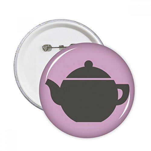 Badge bouton avec motif théière de Chine ronde multicolore S pour vêtement