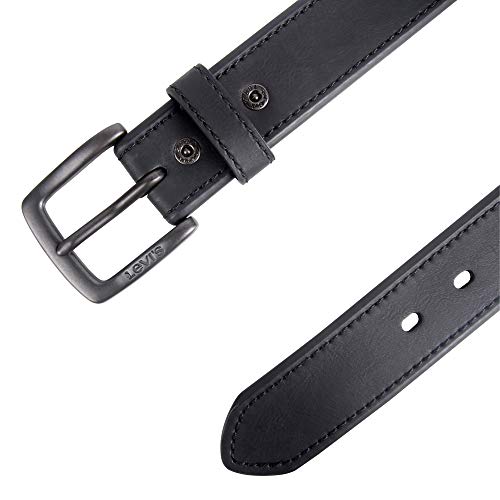 Levi's Men's Casual Leather Belt, Matte Black, Large (38-40) #TOP3
