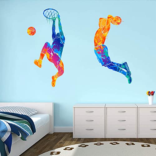 Vinilo decorativo jugador de baloncesto en acuarela 2 piezas miniatura 7