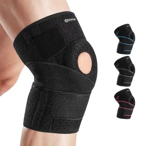 Image of DOUFURT Knee Brace for Men & Women, Side Stabilizers & Patella Gel Pads | Plus Size Adjustable Knee Brace Support Relieves Meniscus Tears, Knee Pain, Arthritis, ACL /MCL Recovery, Daily Activities