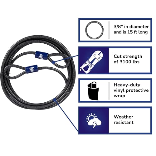 Brinks 175-38150 15 Ft X 3/8 Inch Flexible Steel Loop Cable thumb #1