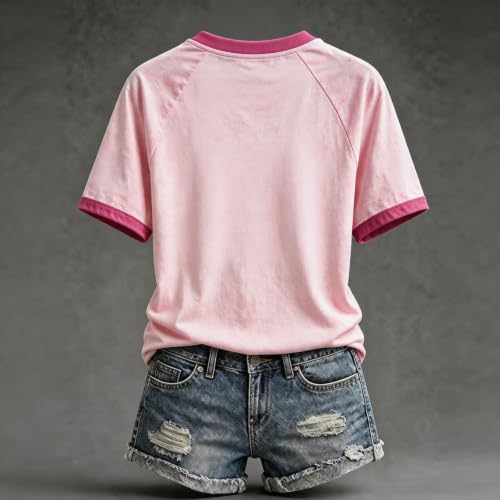 Breast Cancer Shirts for Women in October We Wear Pink Halloween Shirts Tee | Breast Cancer Awareness Shirts Women Pink Ribbon Short Sleeve Tops Pumpkins Ghost Graphic T-shirt Cancer Survivor Tshirt - image 4