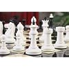The Circa 1940 Soviet Club Series Chess Set - Pieces Only - 4.0 King - Genuine Ebony and Matte White Lacquered