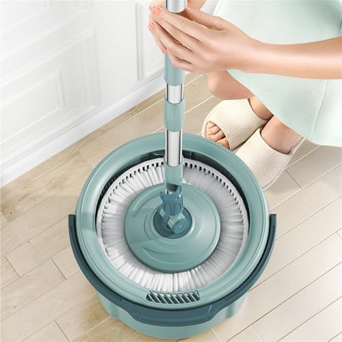 BMDOZRL Wischmopp 360 Grad rotierender Mopp for den Haushalt, kein Handwaschen, Bodenwischer mit Eimer und Pier-Tuch-Set, wasserabsorbierender Bodenwischer – Bild 7