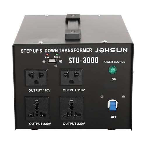 3000W Voltage Transformer Converter, 3-Mode Output Heavy Duty Step Up/Down Transformer, Convert from 110 Volt to 220 Volt and from 220 Volt to 110 Volt, with US Standard Plug2