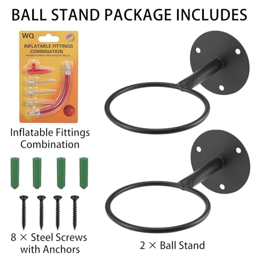 2Pcs Ball Holders for Wall Sturdy Football Stand Wall Mounted, Football Stand Display - Image 3
