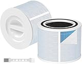 Laukowind 2 Stück Core 300 Luftreinigerfilter für Levoit Core 300 Core 300s Core 300-RF 3-in-1 H13 HEPA Aktivkohle, reinigt bis zu 99,98% von Luftverschmutzung Rauch Abgas für Allergiker und Packung