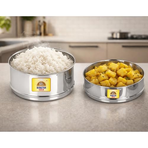 Image of Rakesh Gold Stainless Steel Stackable Separator Bowls (Pan Style Cookers, 5.5 L to 6.5 L PAN (Cookers))
