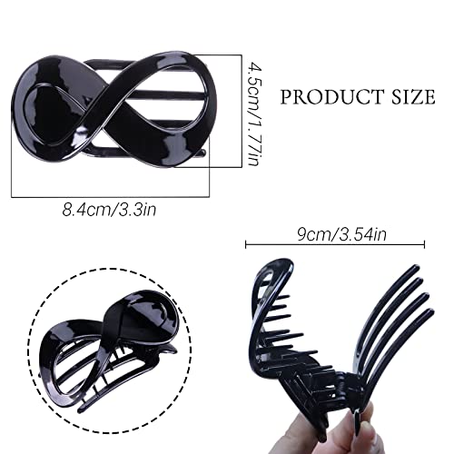 Kavya 3 Pcs Hair Claw Clips for Thick Hair Women Non-Slip Claws Black Large Clip, Accessories for Women and Girls - Image 2