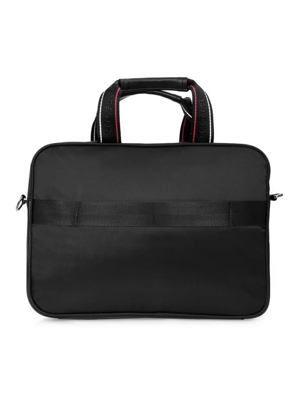 Image of Tommy Hilfiger Professional Business Case Koniag - Black | Backpack for School, College and Work | Water-Resistant | Fits 14-inch Laptop, with Trolley Sleeve & 1-Year Warranty