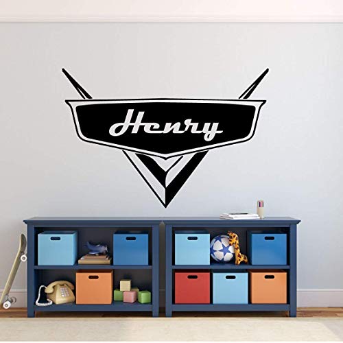 Custom Name Cars Decal - Personalized Emblem Wall Decal For Man Cave Or Garage - Removable Vinyl Wall Decoration For Boy's Or Girls Bedroom, Playroom, Gameroom Or Office #TOP5