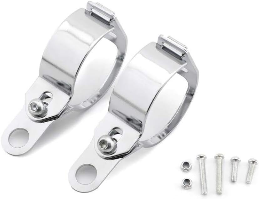 Universal Motorcycle Turn Light Bracket Compatible with 41-51mm Front Forks(Chrome)