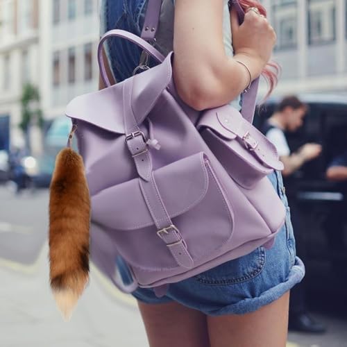 5Pcs Faux Fur Fox Tail Keychain, Furry Animal Tail Charm Pendant for Women Cosplay Accessories3