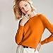 Cashmere Sweaters for Women Long Sleeve Crew Neck Soft Warm Pullover Tops Lightweight Wool Knit Sweater Fall Winter Fashion Outfits Ginger,Large
