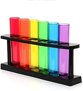 CKB LTD - Bar Amigos Test Tube Party Drink Shots Plastic Glasses Novelty Shooters - Multi colour - Set of 6