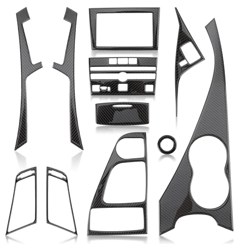 AUTOKAY 11pcs Carbon Fiber Full Interior Set Kit Cover Trim Fits for Infiniti Q50 Q60 2014 2015 2016 2017 2018 2019
