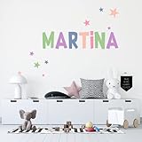 Alto de cada letra: 10 cm StarStick - Vinilos niño con nombre personalizado - Combinación Candy nombre con estrellas