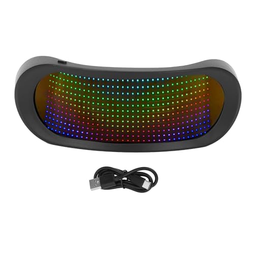 Jeffergarden Occhiali Illuminati a LED Occhiali Festa Senza Cornice a Colori BT con 4 modalità 12x36 Controllo APP per Display Messaggi Lampeggianti Personalizzati Animazioni Testo