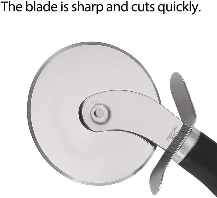 tainless Steel Pizza Cutter Wheel with Ergonomic Handle, Sharp Pizza Slicer for Pizza, Pastry, Dough and Kitchen Use