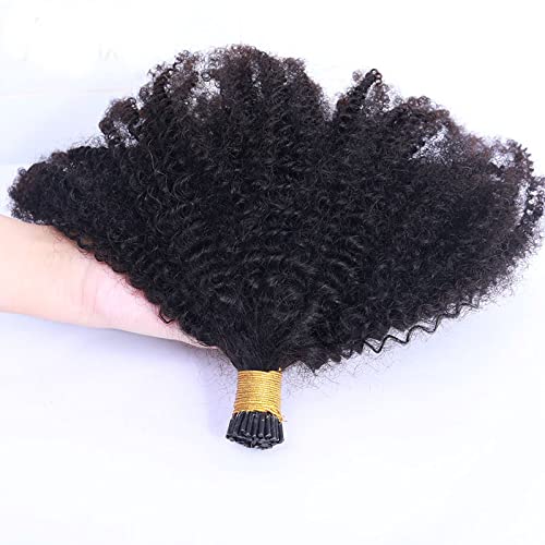 Miniatura 2 de Extensiones de cabello humano con punta en I de 100 hebras de 2.73 onzas de cabello rizado afro rizado 4C 4B con punta en I de 100 hebras de 2.73