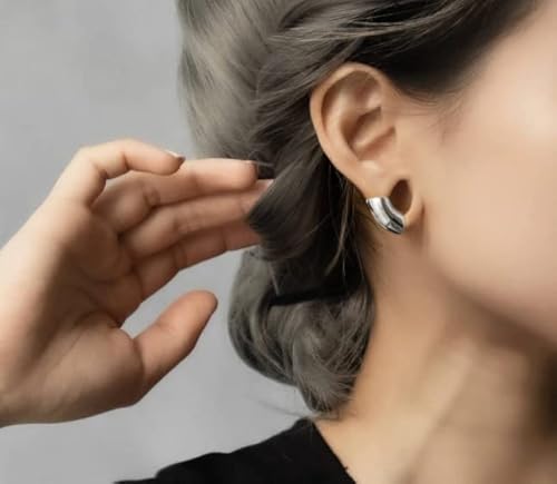 Vankula 2Pcs Click Ear Lobe Cuff Stainless Steel Plug Gauges Tunnels Piercing Expander Stretchers Fashion Body Jewelry #TOP1