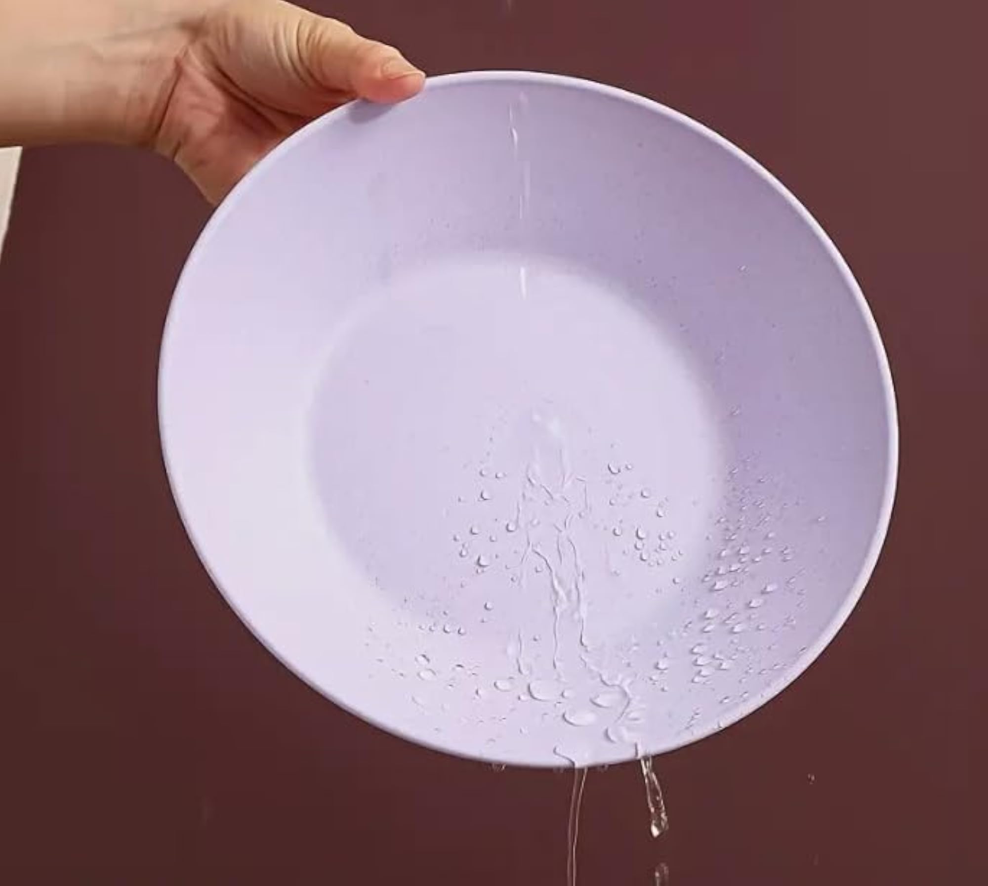 2 Pcs Unbreakable Plastic Dinner Plates, Solid Pattern