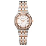 Rotary Ladies Brilliance White Dial Silver & Rose Gold Plated Stainless Steel Bracelet Watch
