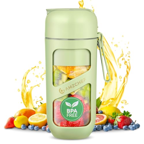 Frullatore portatile AMZCHEF - Tecnologia sottovuoto per frullati più freschi, Mini Frullatore...