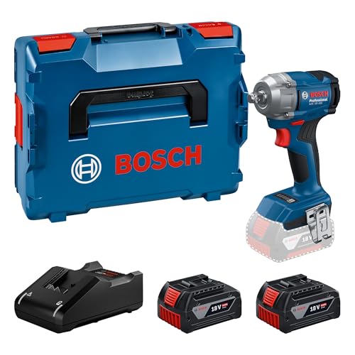 Bosch Professional 18V System Akku-Drehschlagschrauber GDS 18V-350 (Set mit 2x 4.0 Ah Akku + GAL 1840, L-BOXX)