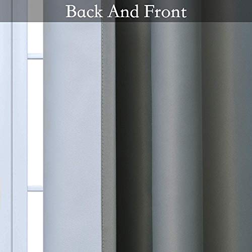 Image of SimpleHome Ombre Gradient Grey White to Gray Curtains for Bedroom, 52Wx72L | Room Darkening Curtains,Light Blocking Thermal Insulated Grommet Window Curtains for Living Room,2 Panels,72 Inches Length
