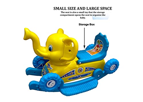 Banshika toys & gifts 2 in 1 Elephant Baby Plastic Rider Cum Rocker for 2 Years Kids (Colour May Very)Multicolor - Image 4