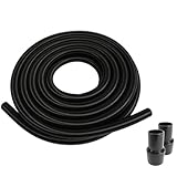 50 Ft. Black Ultra-Flexible Crushproof Commercial Wet/Dry Vacuum Hose with 1.5 Inch Inner Diameter and 2 Swivel End Cuffs