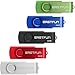 Memorias USB 5 Piezas 32GB USB 2.0 EASTFUN Stick Flash Drive Pendrives Giratoria Diseño Almacenamiento Externo （Plata Rojo Azul Negro Verde