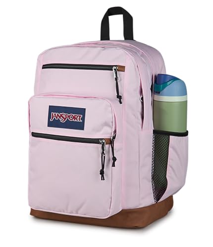 Image of JanSport Cool Backpack with 15-inch Laptop Sleeve, Large Computer Bag Rucksack with 2 Compartments, Ergonomic Straps, Pink Ice