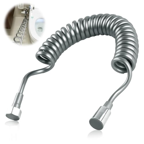 Annlpoy 3m flessibile doccia telescopico a spirale a molla,tubo allungabile doccia telescopico,Telescopico a Spirale, Adatto per Doccette, WC e Bidet, Installazione Facile, Resistente e Ecologico