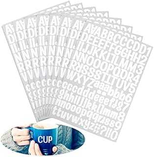 8 Sheets Self-Adhesive Vinyl Letters Numbers KIT Alphabet Stickers Mailbox Numbers for Signs, Window, Door, Cars, Home. Business, Adress Number, Truck (WHITE)