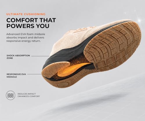 Image of Kraasa Men's Running Shoes | Breathable Knit Upper | Lightweight Phylon Sole | Cushioned EVA Insole | Comfortable Sports & Casual Sneakers for Gym, Walking & Daily Use