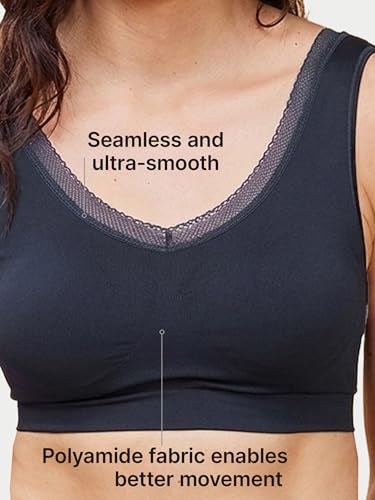 Image of Enamor Innovations Flexifree,Plunge, Ultra Comfort Women's Bralette - No-Pinch,no-dig,360 Degree Flex, Seamless Lift,Fixed Cup, Padded, Wirefree, High Coverage - F137