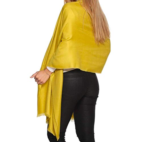 70% Royal Alpaca 30% Silk Shawl Mustard Colour #TOP5