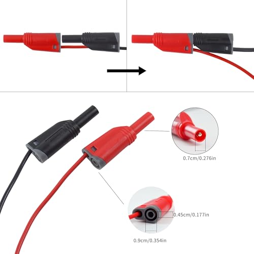 Image of ZIBOO ZB-KIT16 Oscilloscope Probes,BNC to Alligator Clips, Mini Test Clips, Dual BNC Coaxial Cable, Stackable Banana Plug, Plugged Banana Plug (6 Pack)