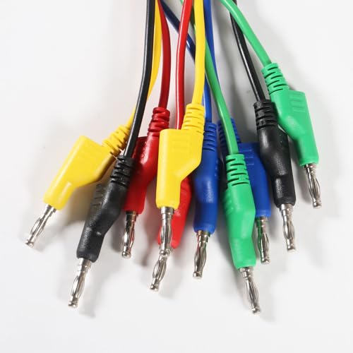 Image of 5pcs Banana to Banana Plug Test Lead Set, 4mm Stackable Banana Plug Test Lead for Multimeter, Flexible Electrical Test Wire 3.3ft /1m 1000V 15A