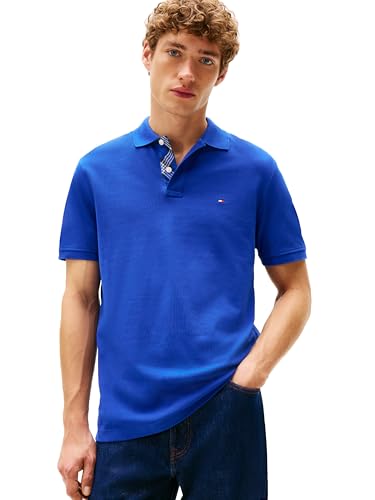 Polo casual de manga corta para hombre Tommy Hilfiger en corte regular con diseño de tapeta oculta y tejido con estiramiento miniatura 1