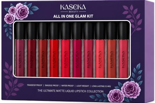 Image of Liquid Lipstick Set 10 Pieces | Matte Long Lasting & Smudge Proof Lipsticks | Lipstick Combo Set for Women | Vitamin E Enriched | Suitable for All Indian Skin Tones